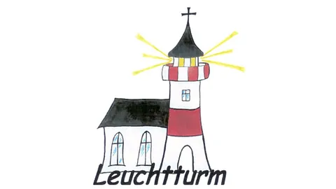 Logo Freitagsleuchtturm, Kirche mit Turm in Form eines Leuchtturms