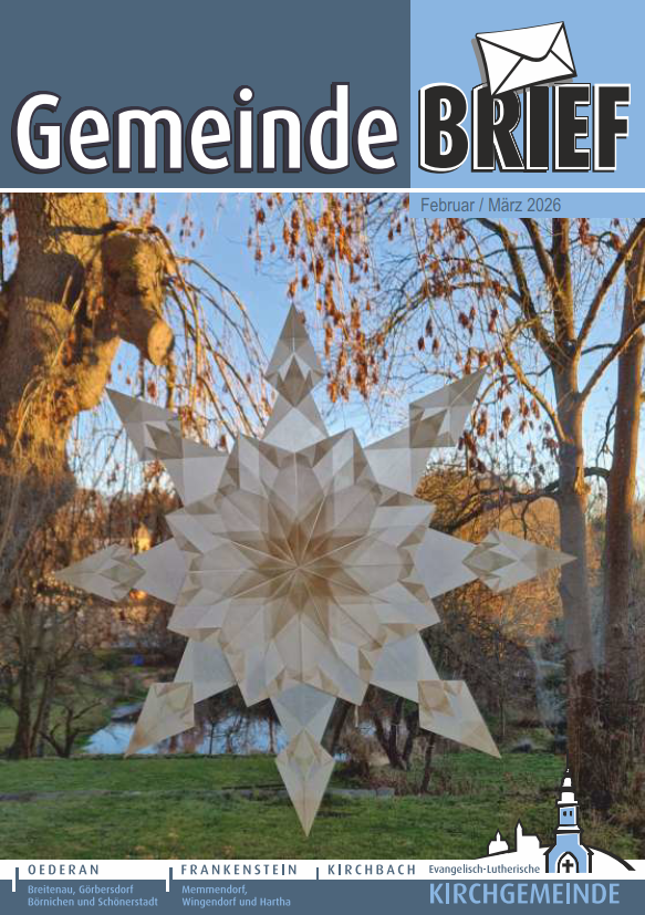 Titelseite des Gemeindebriefs Oederan Dezember 2025