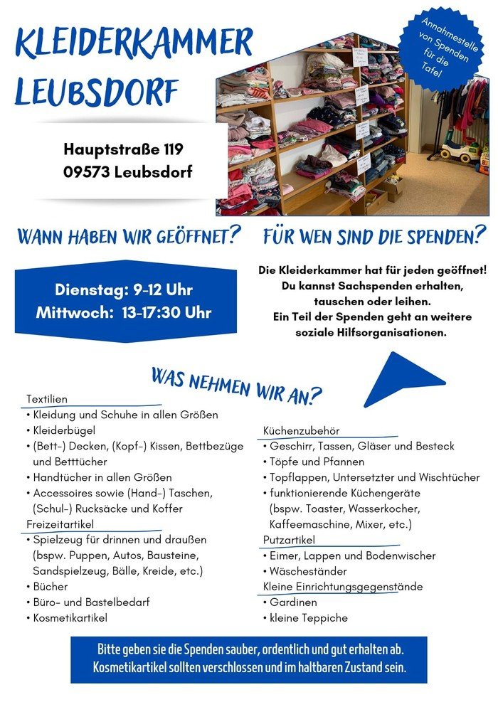 Flyer der Kleiderkammer