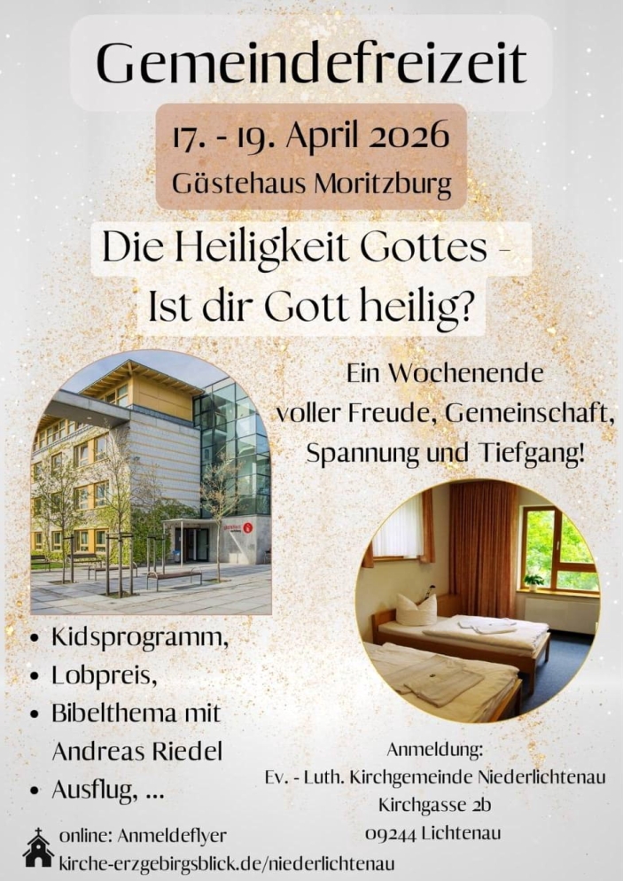 Einladung Gemeindefreizeit 17-19 April 2026 nach Moritzburg